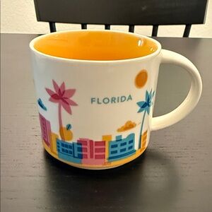 Starbucks Florida Mug with Pink, Blue, and Orange Design